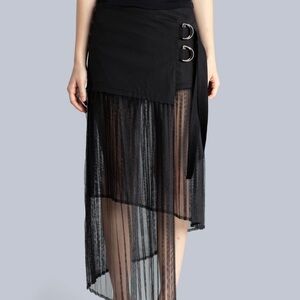 Esthe Black Sheer Layered Skirt